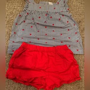 Carter's Red and Blue Striped Kids Matching Set